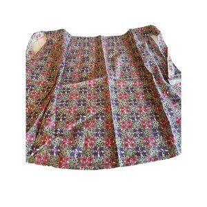 Vintage Handmade Half Apron Kitchen Purple Pink Floral Cottage Country Farmhouse